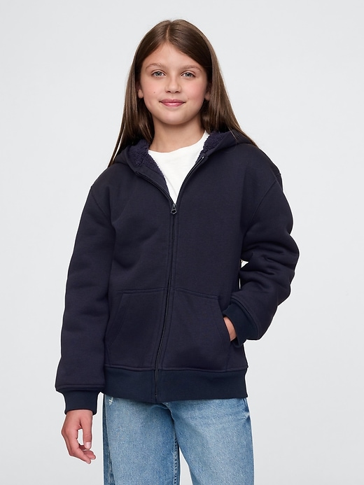 Image number 8 showing, Kids Vintage Soft Sherpa-Lined Zip Hoodie