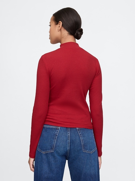 Image number 2 showing, Modern Rib Cropped Mockneck Shirt