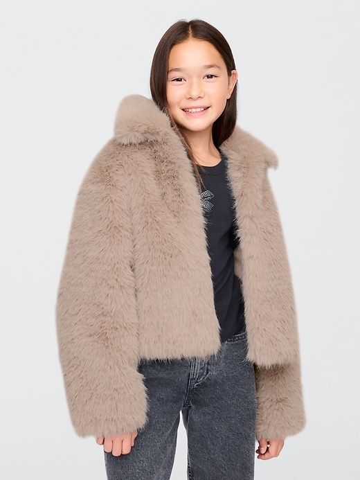 Image number 1 showing, Kids Faux Fur Cropped Jacket