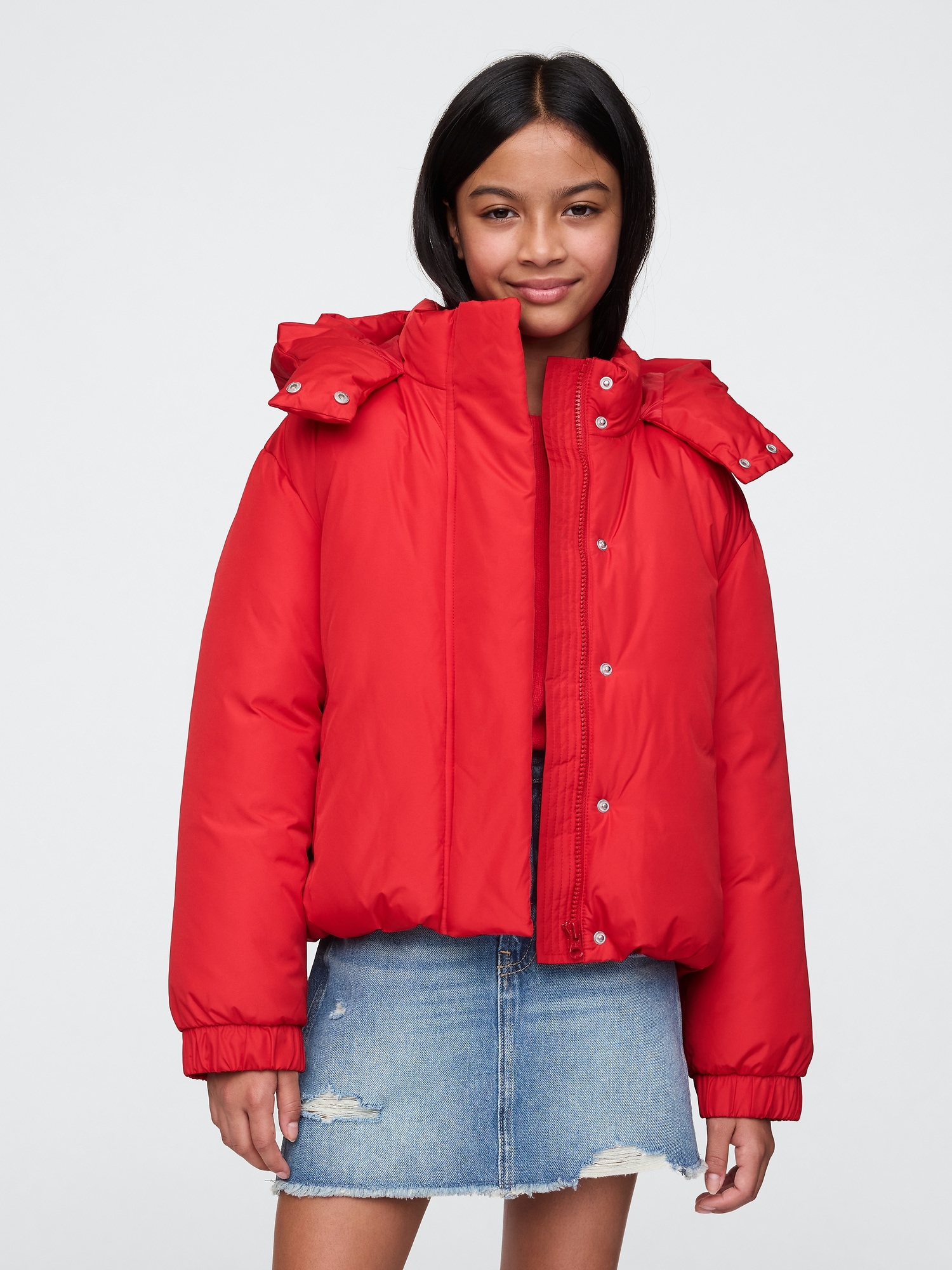 Kids red puffer coat online