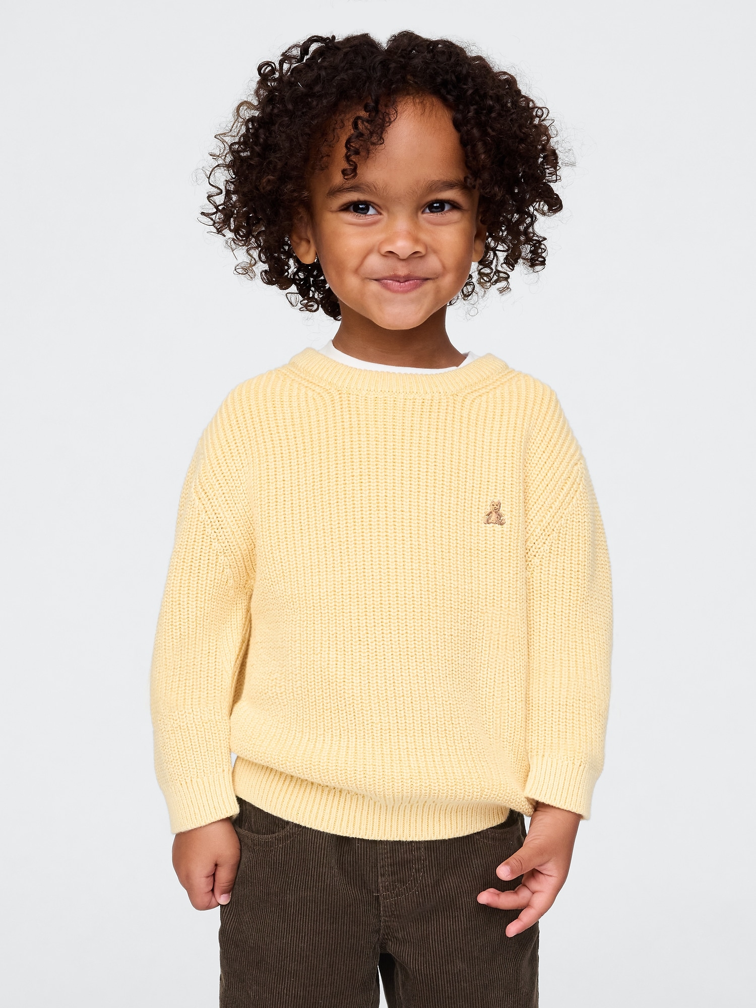 Baby & Toddler  Shaker-Stitch Crewneck Sweater