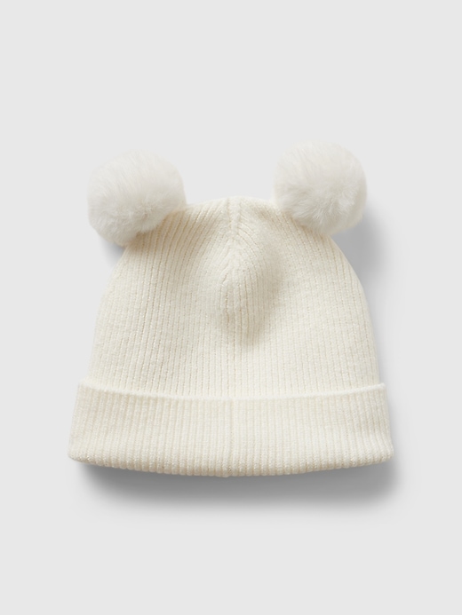 Voir une image plus grande du produit 1 de 1. Bonnet Effet cachemire à pompons babyGap