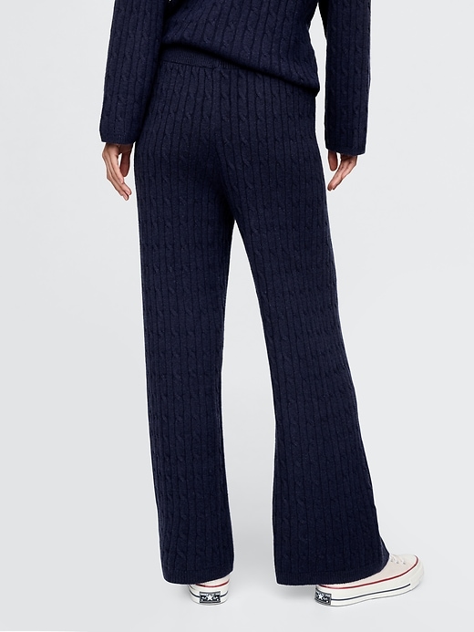 Image number 4 showing, CashSoft Cable-Knit Sweater Pants