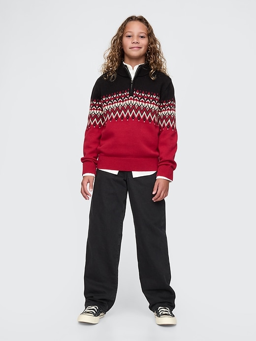 Image number 3 showing, Kids Fair Isle Half-Zip Pullover Sweater