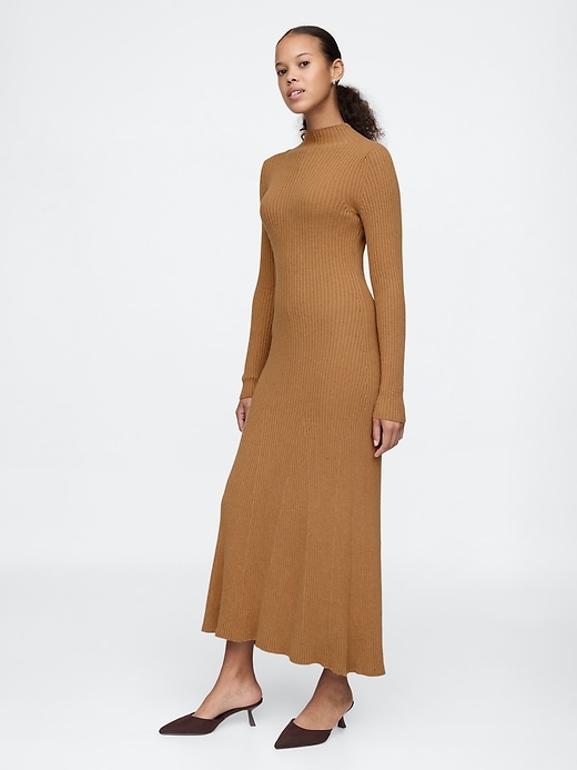 Image number 3 showing, CashSoft Pleated Rib Maxi Sweater Dress