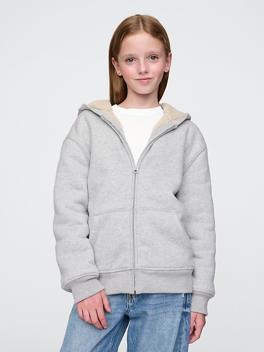 Image number 4 showing, Kids Vintage Soft Sherpa-Lined Zip Hoodie