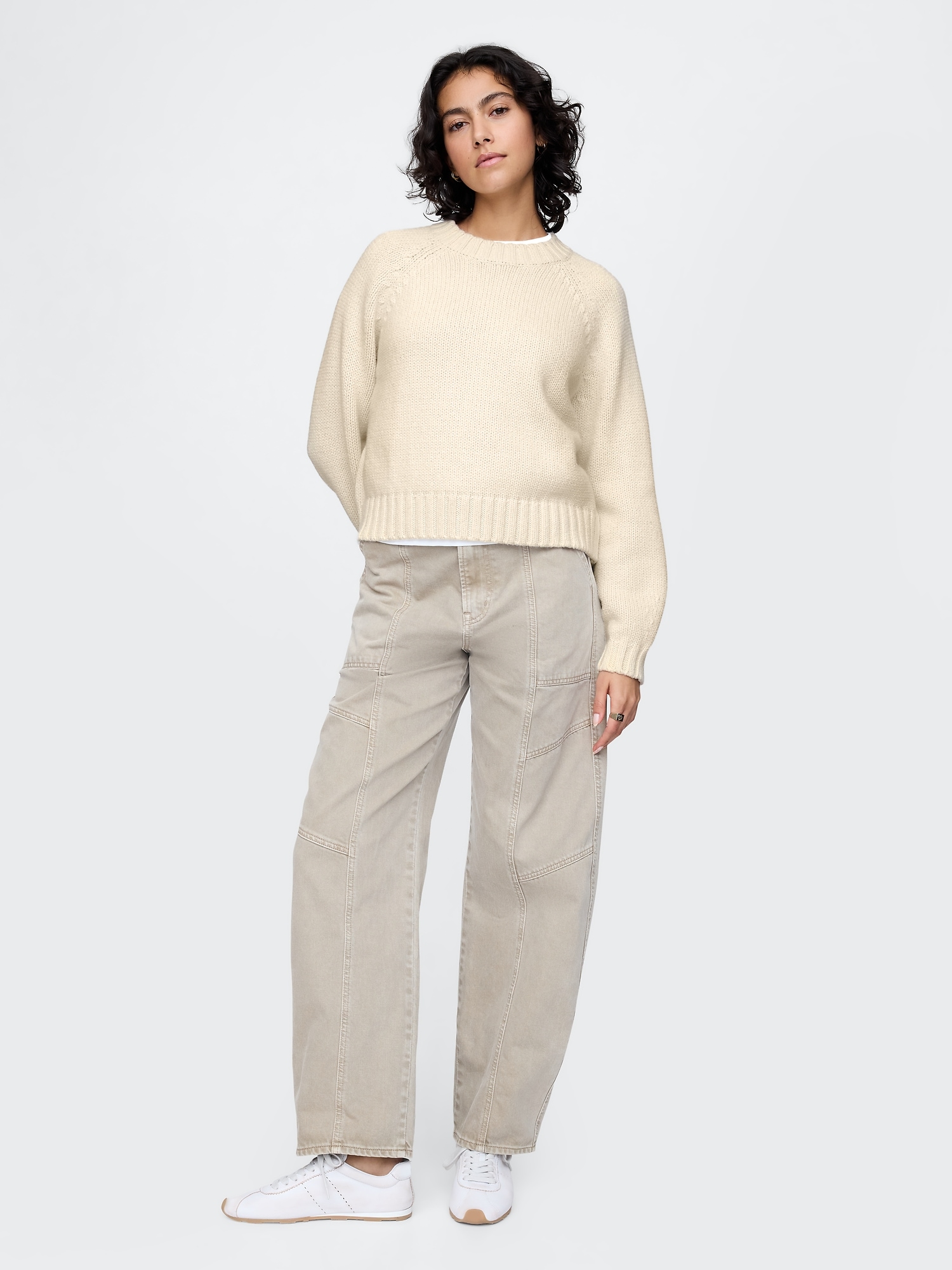 Relaxed Balloon-Sleeve Sweater