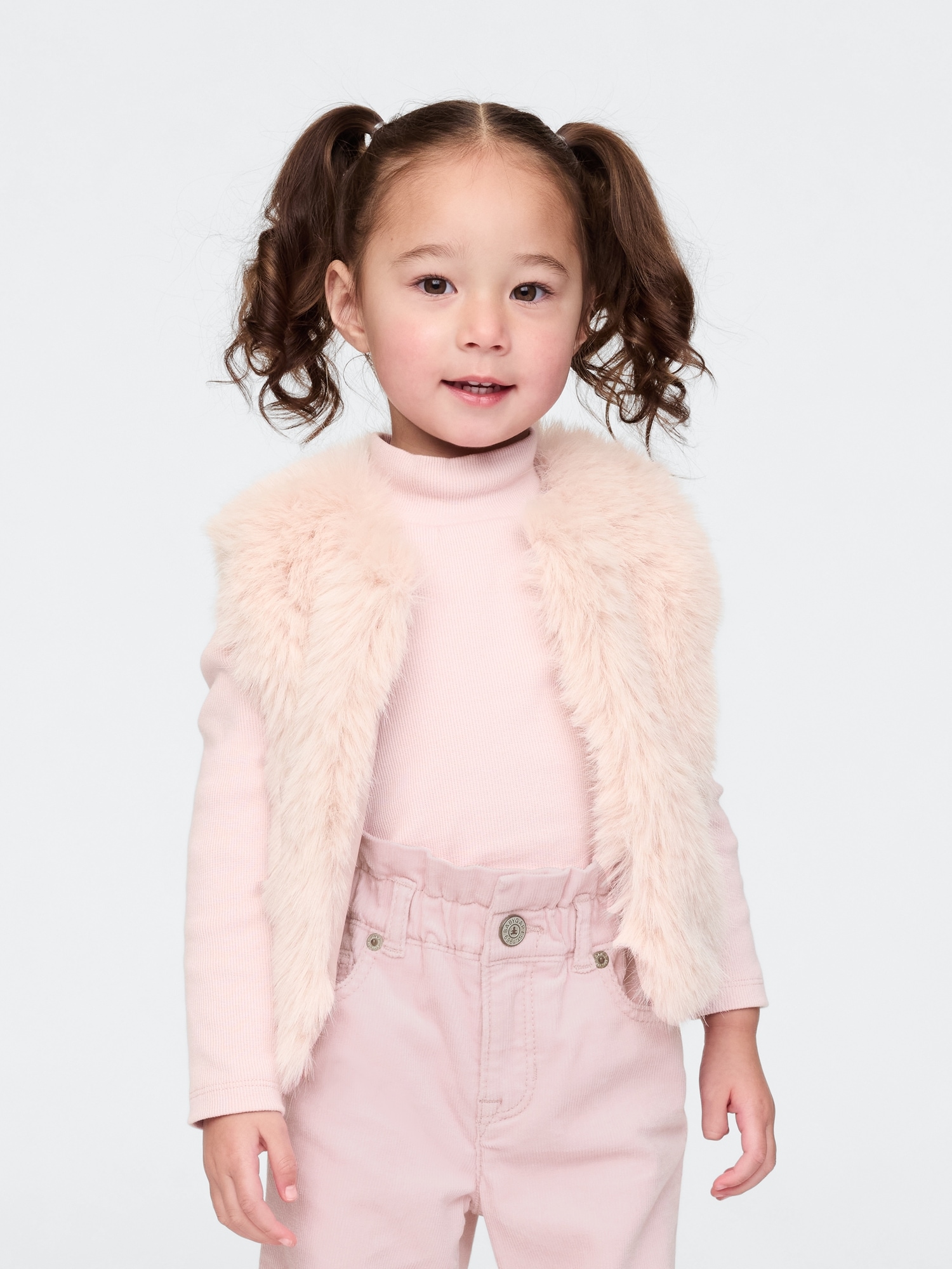 Toddler Girls Recycled Faux Fur Vest by Gap Pink Size 2 YRS