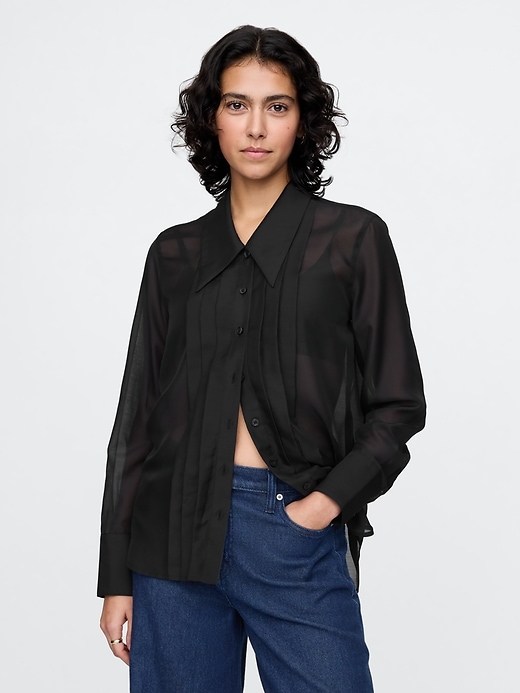 Image number 1 showing, Sheer Classic Tuxedo Shirt