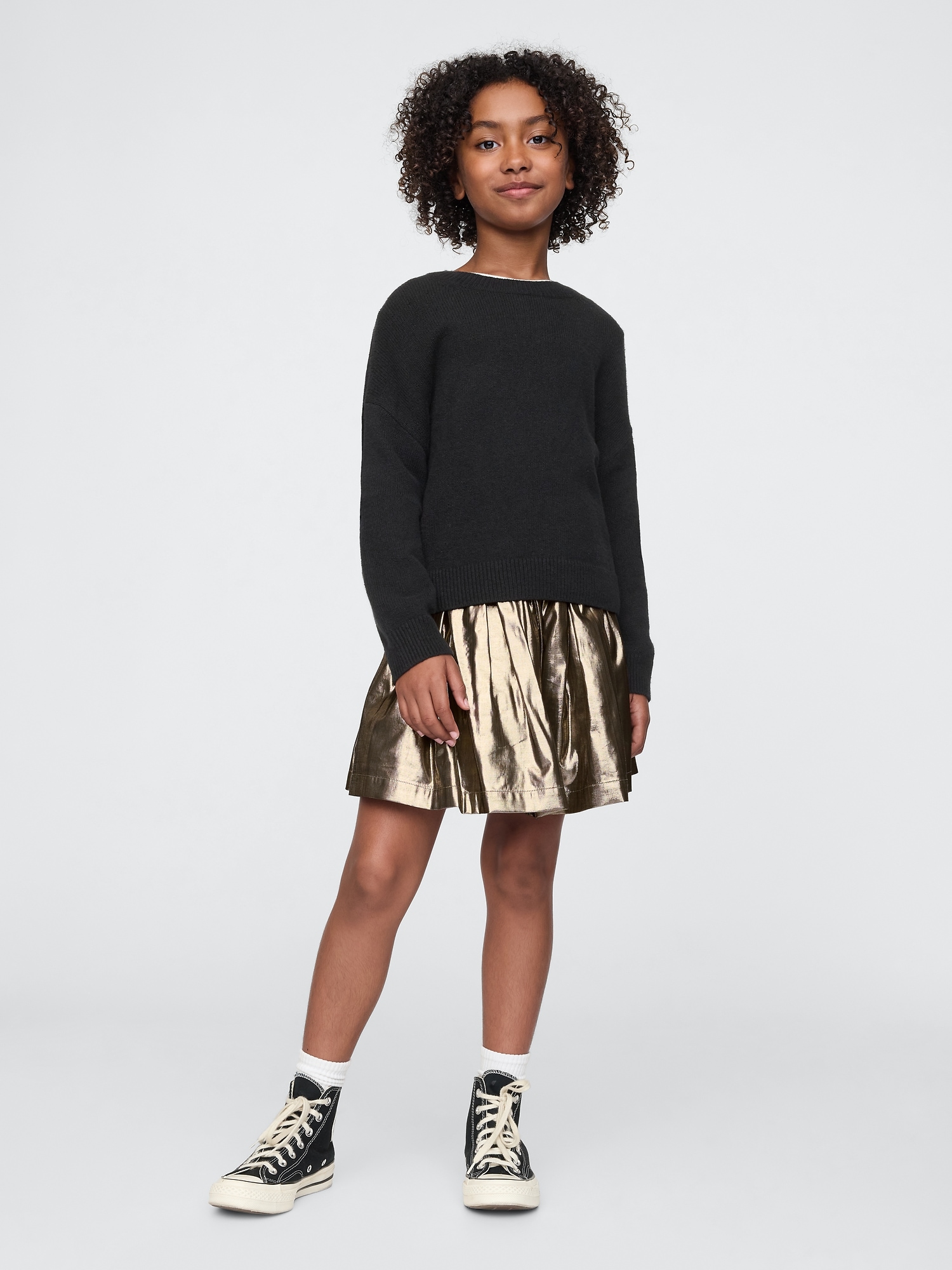 Metallic pleated skirt canada best sale