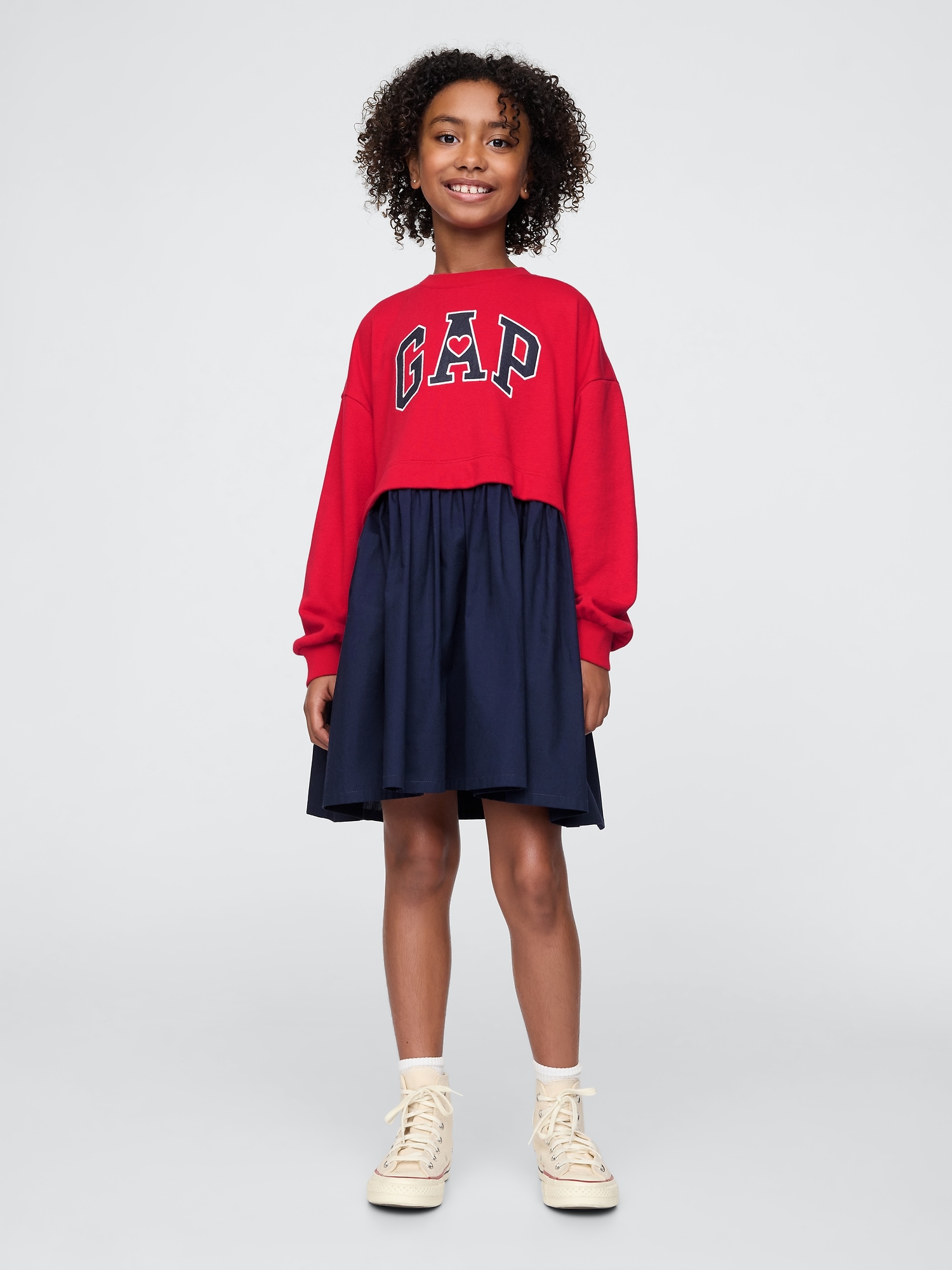 Kids 2-in-1 Vintage Soft Sweatshirt Dress