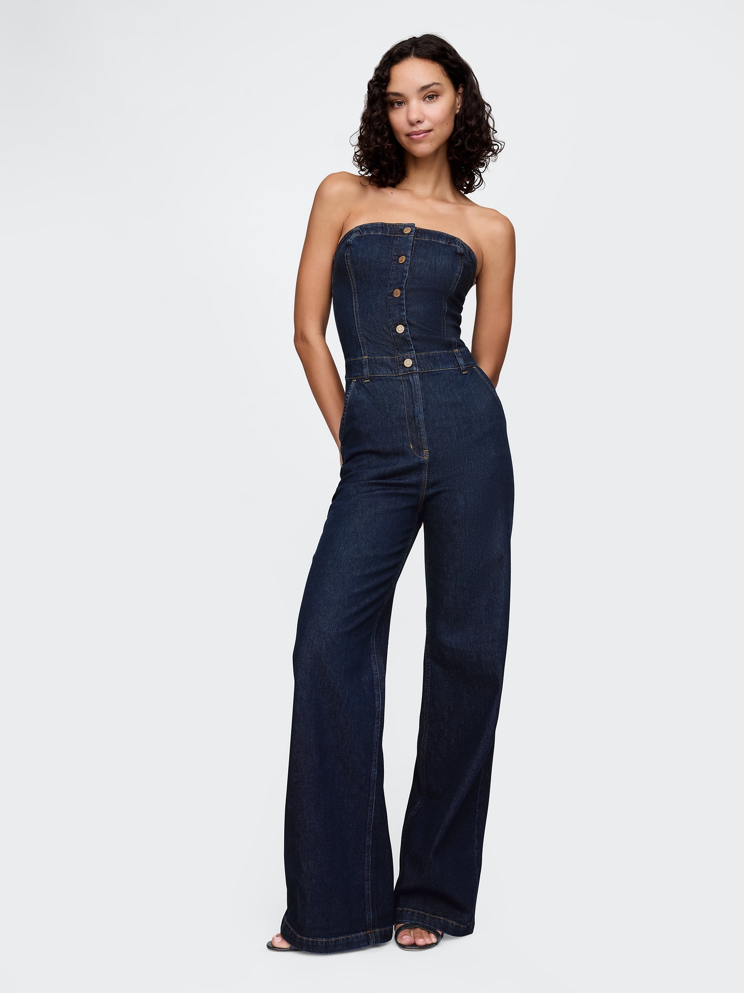 Strapless Denim Jumpsuit