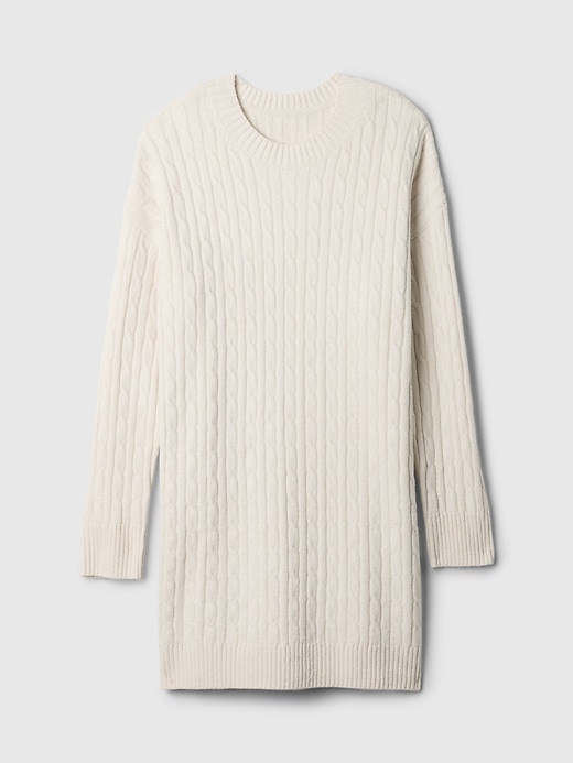 Image number 5 showing, CashSoft Cable-Knit Mini Sweater Dress