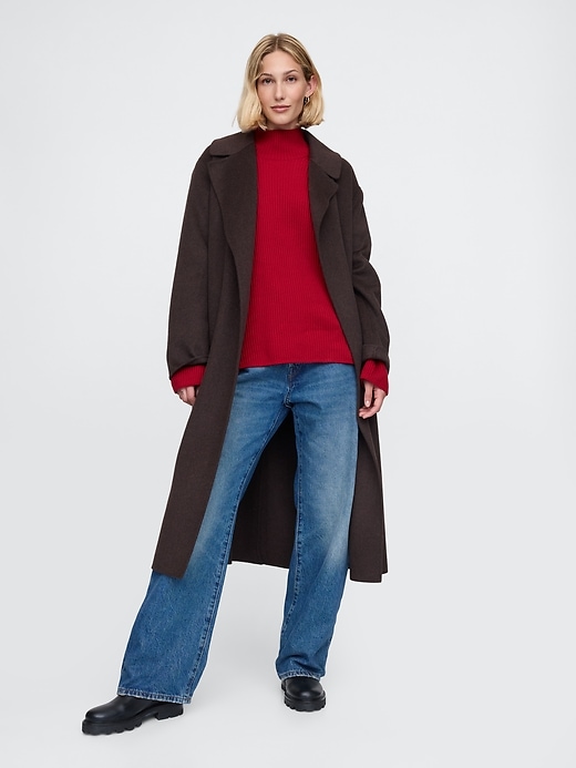 Image number 3 showing, Oversized Split-Hem Mockneck Sweater