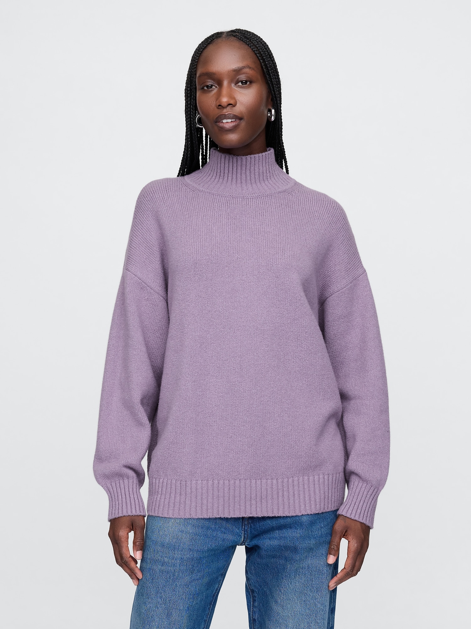 Purple mock neck hotsell