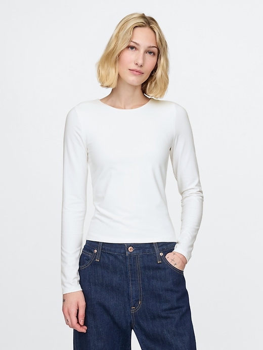 Image number 1 showing, Modern Compact Jersey Cropped T-Shirt