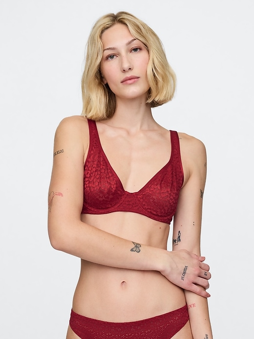 Image number 1 showing, Lace Unlined Semi-Demi Bra