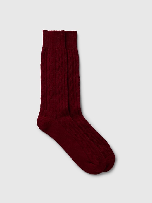 Voir une image plus grande du produit 1 de 4. Chaussettes habillées en tricot torsadé