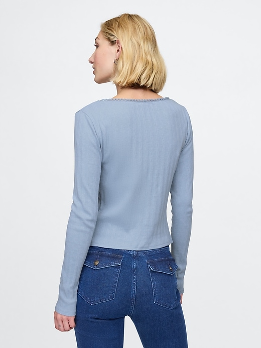 Image number 2 showing, Cropped Pointelle Cardigan