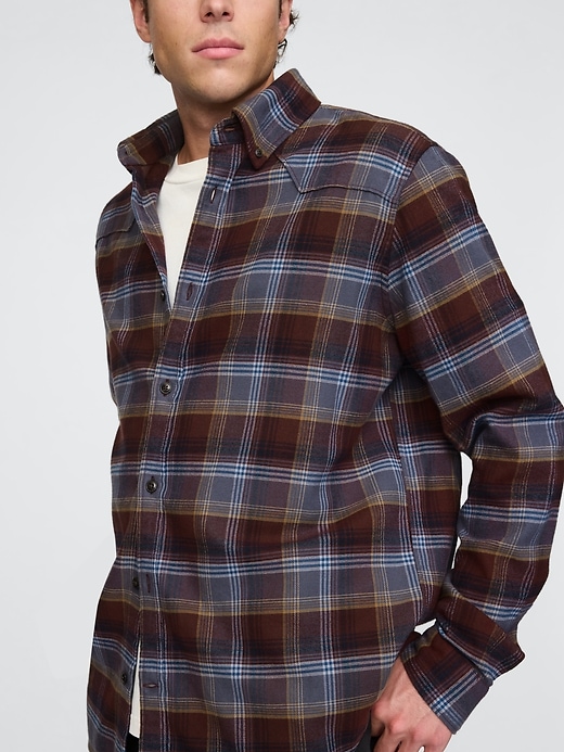 Image number 2 showing, Organic Cotton Flannel Western Shirt