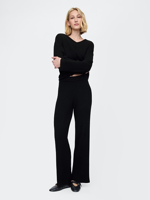 Image number 1 showing, CashSoft Wide Rib Sweater Pants