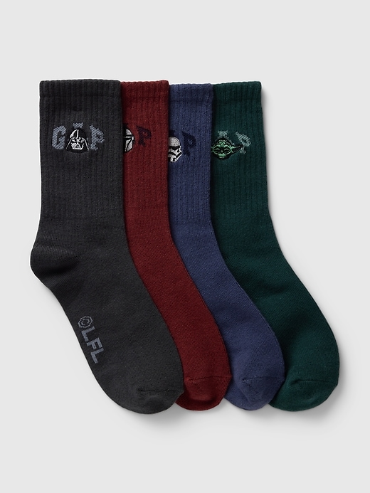 Voir une image plus grande du produit 1 de 1. Chaussettes à imprimés Star Wars et à logo pour Enfant (paquet de 4 paires)