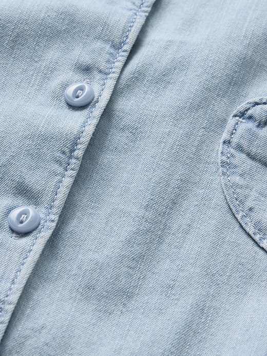 Image number 3 showing, Baby Denim Heart One-Piece