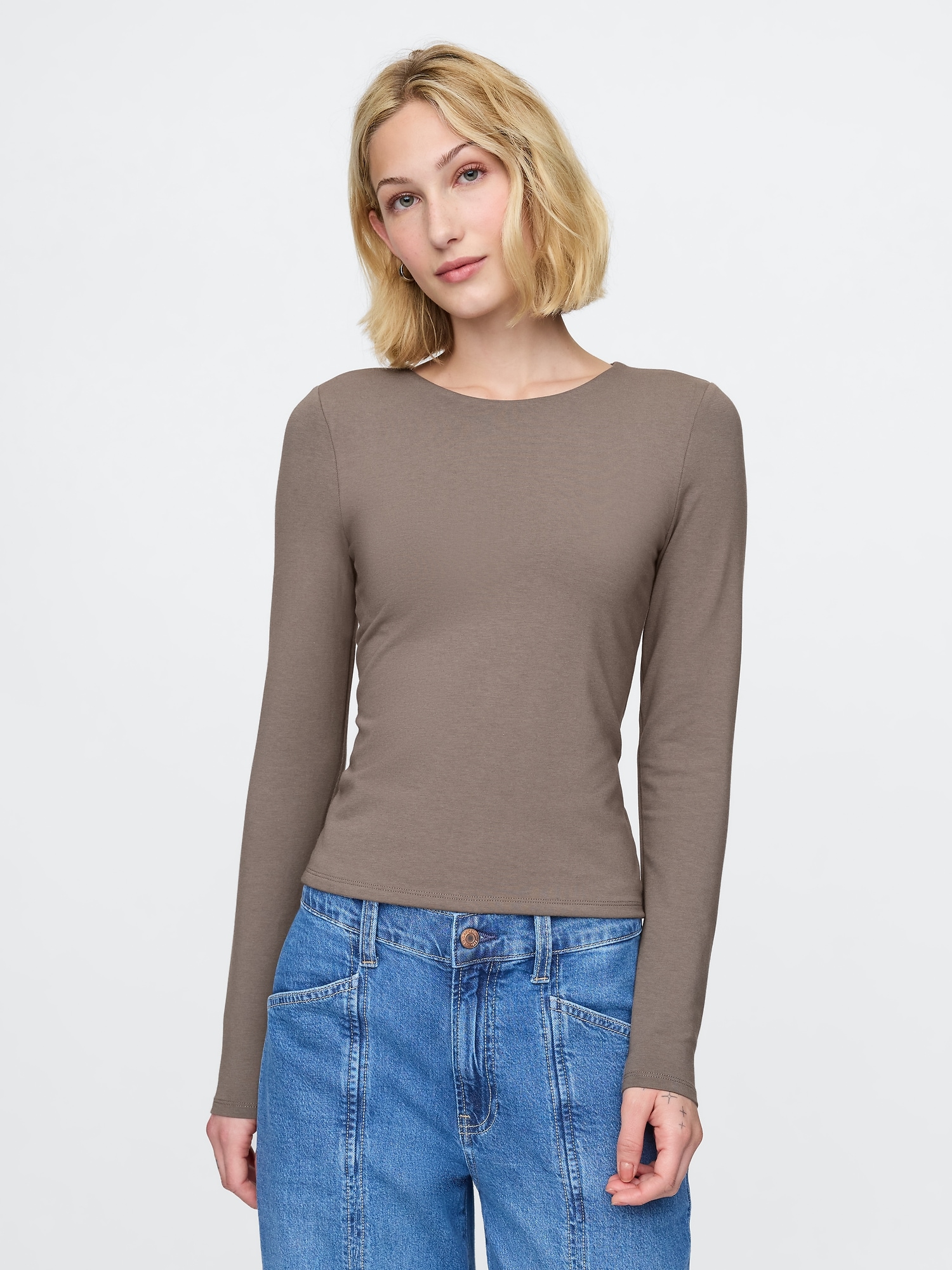 T-shirt court moderne en jersey compact