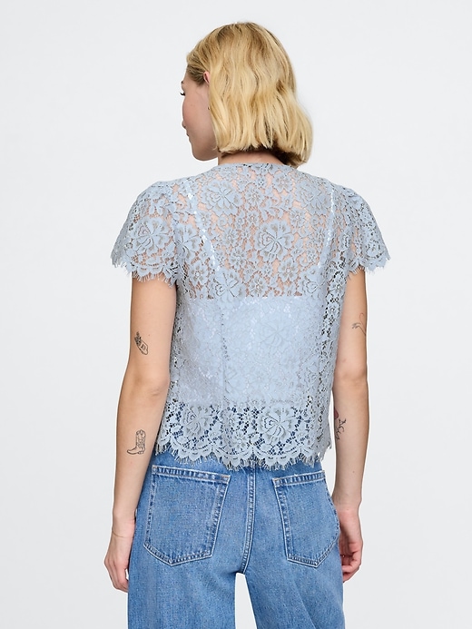 Image number 2 showing, Lace Cap Sleeve Top