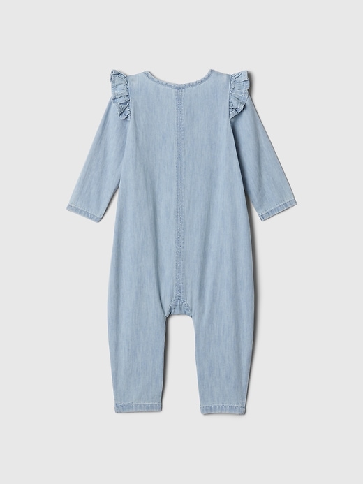 Image number 2 showing, Baby Denim Heart One-Piece