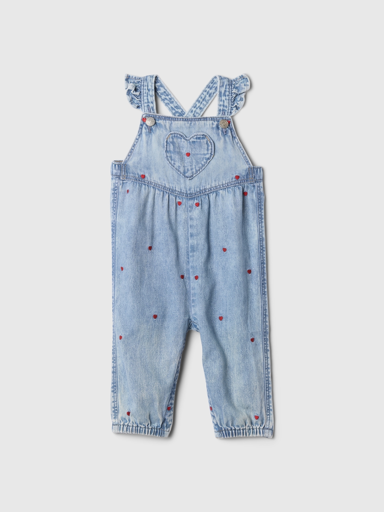 Baby Denim Heart Overalls