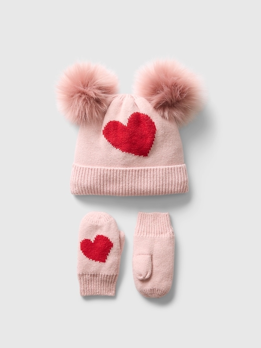 Voir une image plus grande du produit 1 de 1. Ensemble avec bonnet Effet cachemire à motif de cœurs babyGap