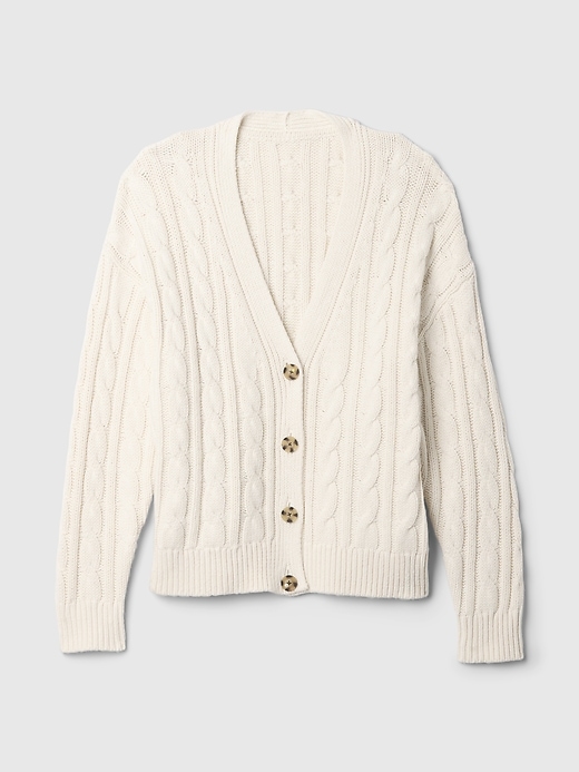 Image number 5 showing, Oversized Cable-Knit Cardigan