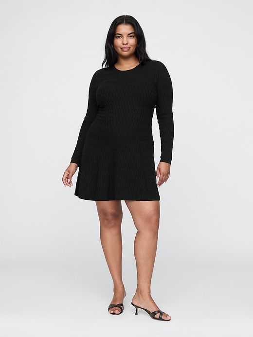 Image number 5 showing, CashSoft Pointelle Mini Sweater Dress