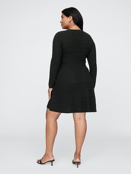 Image number 6 showing, CashSoft Pointelle Mini Sweater Dress