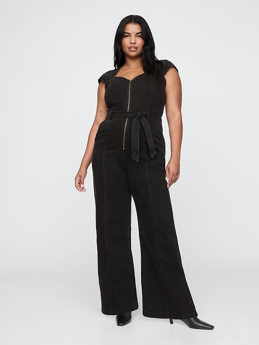 Image number 5 showing, Belted Denim Jumpsuit