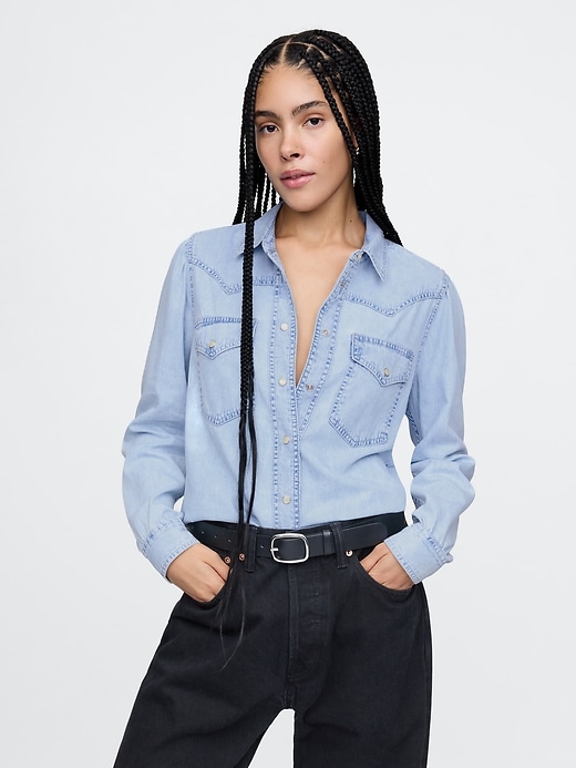 Image number 1 showing, UltraSoft Denim Western Shirt