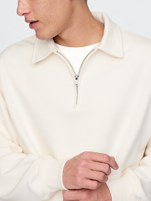 Image number 4 showing, Heavyweight Quarter-Zip Polo Sweatshirt