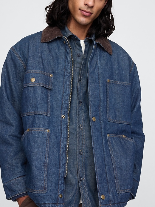 Image number 5 showing, Heavyweight Denim Lined Chore Jacket