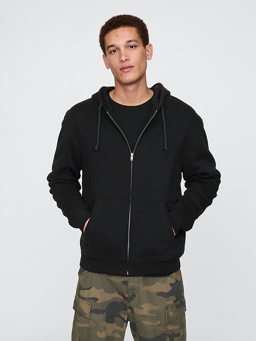 Image number 1 showing, Vintage Soft Waffle-Lined Zip Hoodie