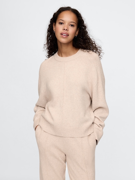 Image number 1 showing, CashSoft Slouchy Seam Sweater