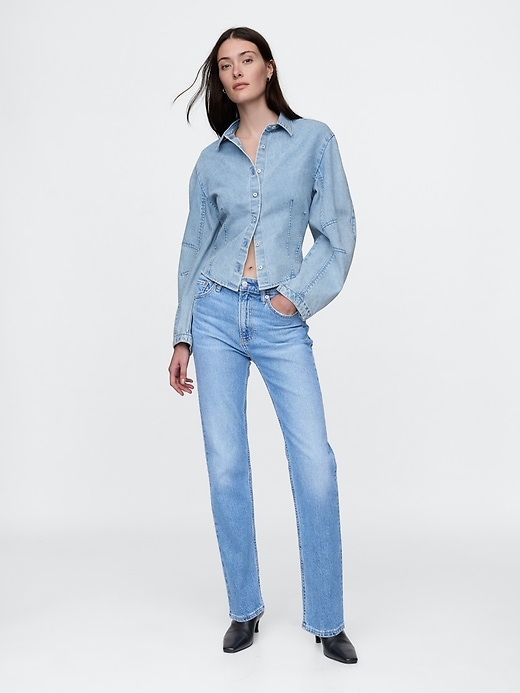 Image number 3 showing, Barrel-Sleeve Denim Shirt