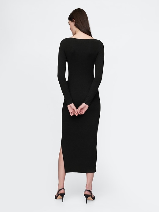 Image number 2 showing, Boatneck Rib Midi Sweater Dress