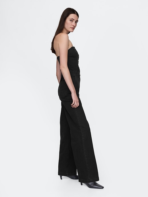 Image number 3 showing, Strapless Denim Jumpsuit