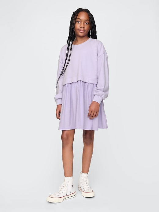 Image number 1 showing, Kids 2-in-1 Vintage Soft Sweatshirt Dress