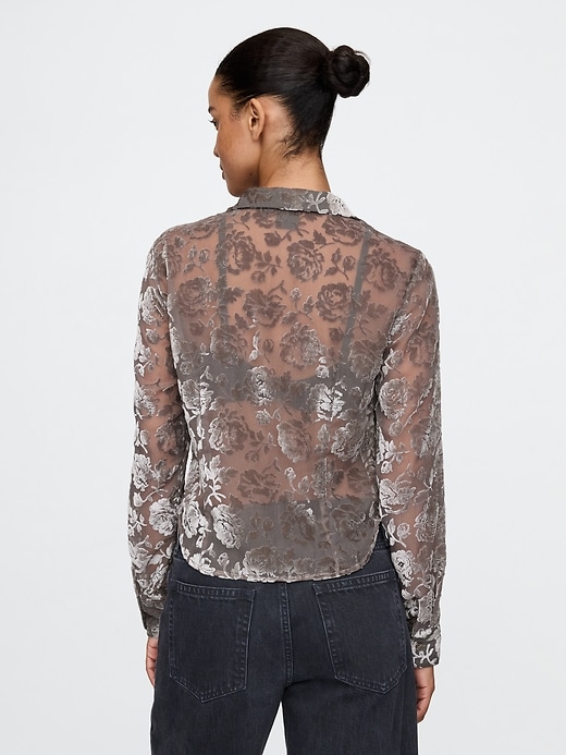 Image number 2 showing, Cropped Velvet Shirt