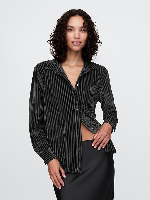 Image number 1 showing, Velvet Relaxed Shirt