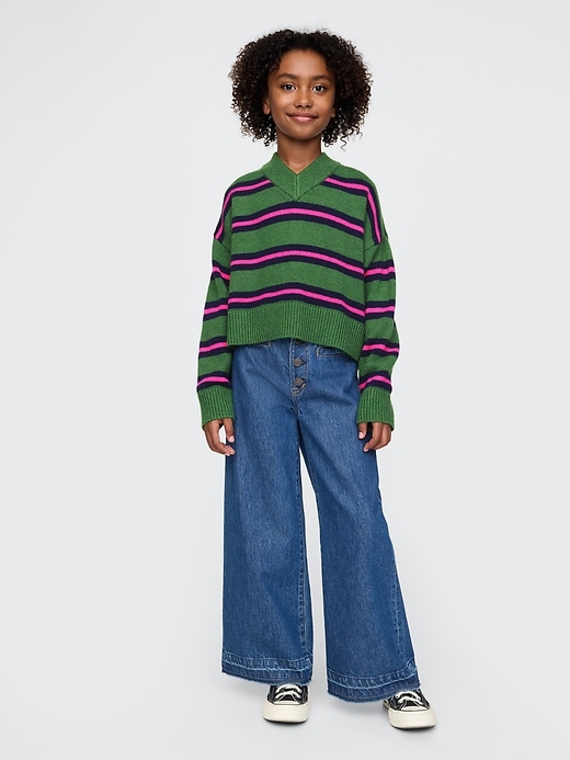 Image number 3 showing, Kids CashSoft Oversized V-Neck Sweater