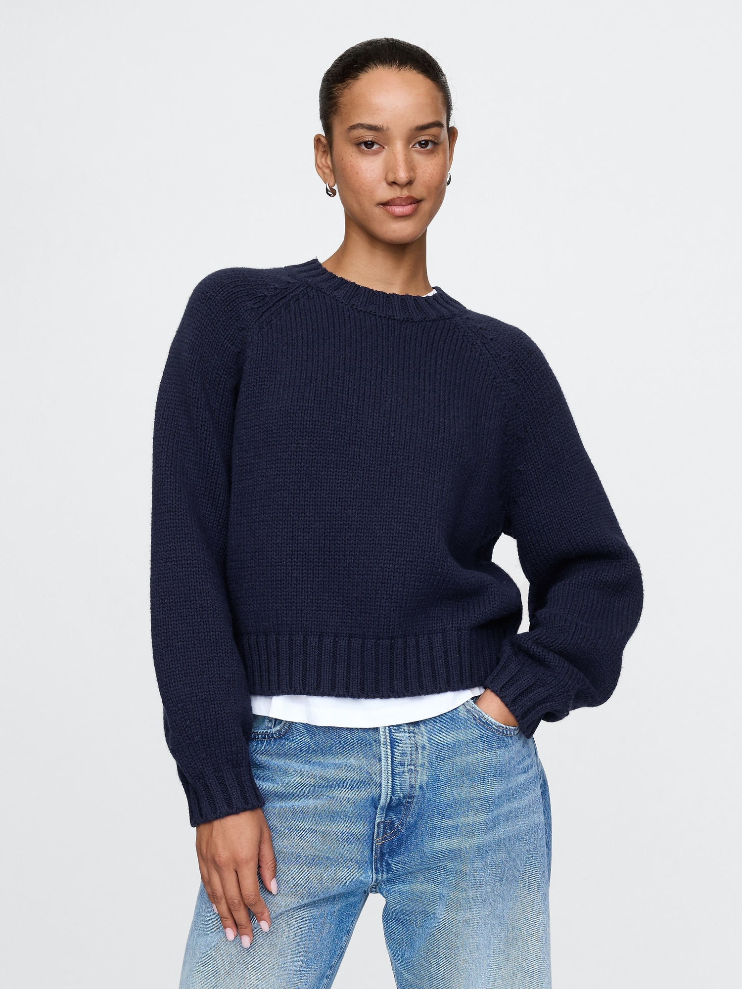 Relaxed Balloon-Sleeve Sweater