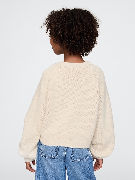 Image number 2 showing, Kids Cropped Chunky Heart Sweater